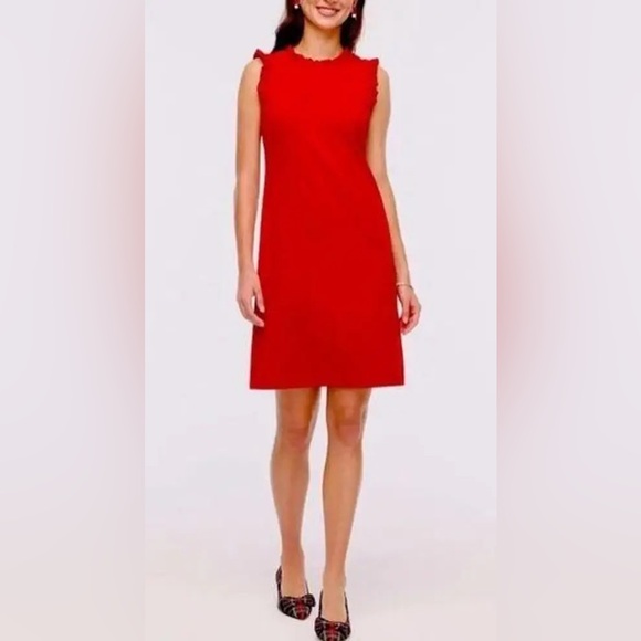 555 j crew bo460 Ruffleneck red suit dress size P6 - Picture 7 of 7